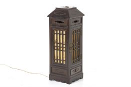 A SQUARE SECTION WOOD FLOOR LANTERN