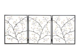 A CONTEMPORARY METALWARE THREE FOLD FOLIATE SCREEN