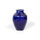 A BLUE GLAZED MARTABAN JAR