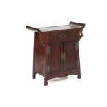 AN ORIENTAL HARDWOOD SIDE CABINET