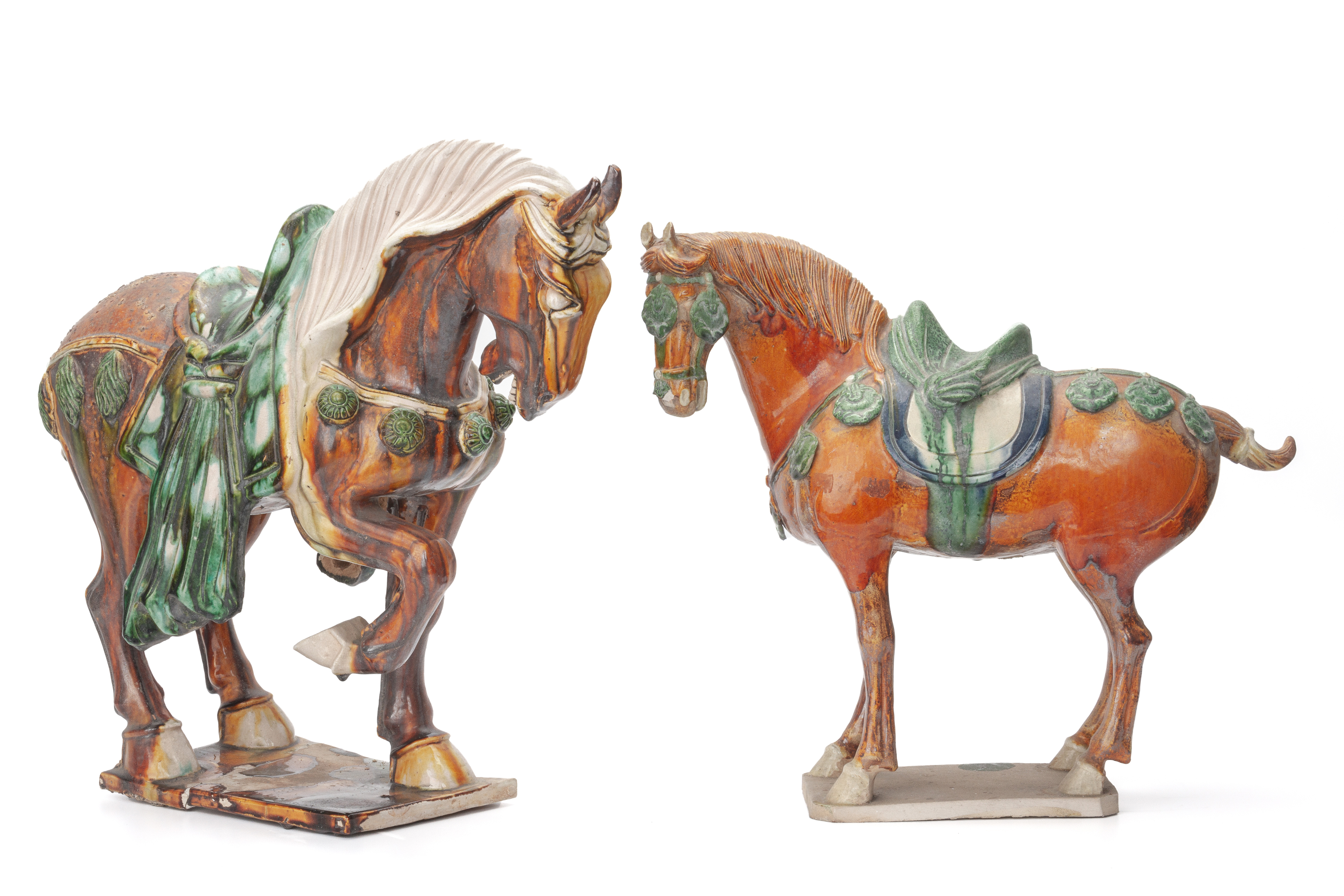 A GROUP OF THREE SANCAI GLAZED MODELS OF HORSES - Image 3 of 3