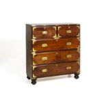 A BRASS BOUND ROSEWOOD CAMPAIGN CHEST