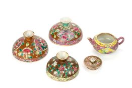A GROUP OF PERANAKAN PORCELAIN SECTIONS / PARTS