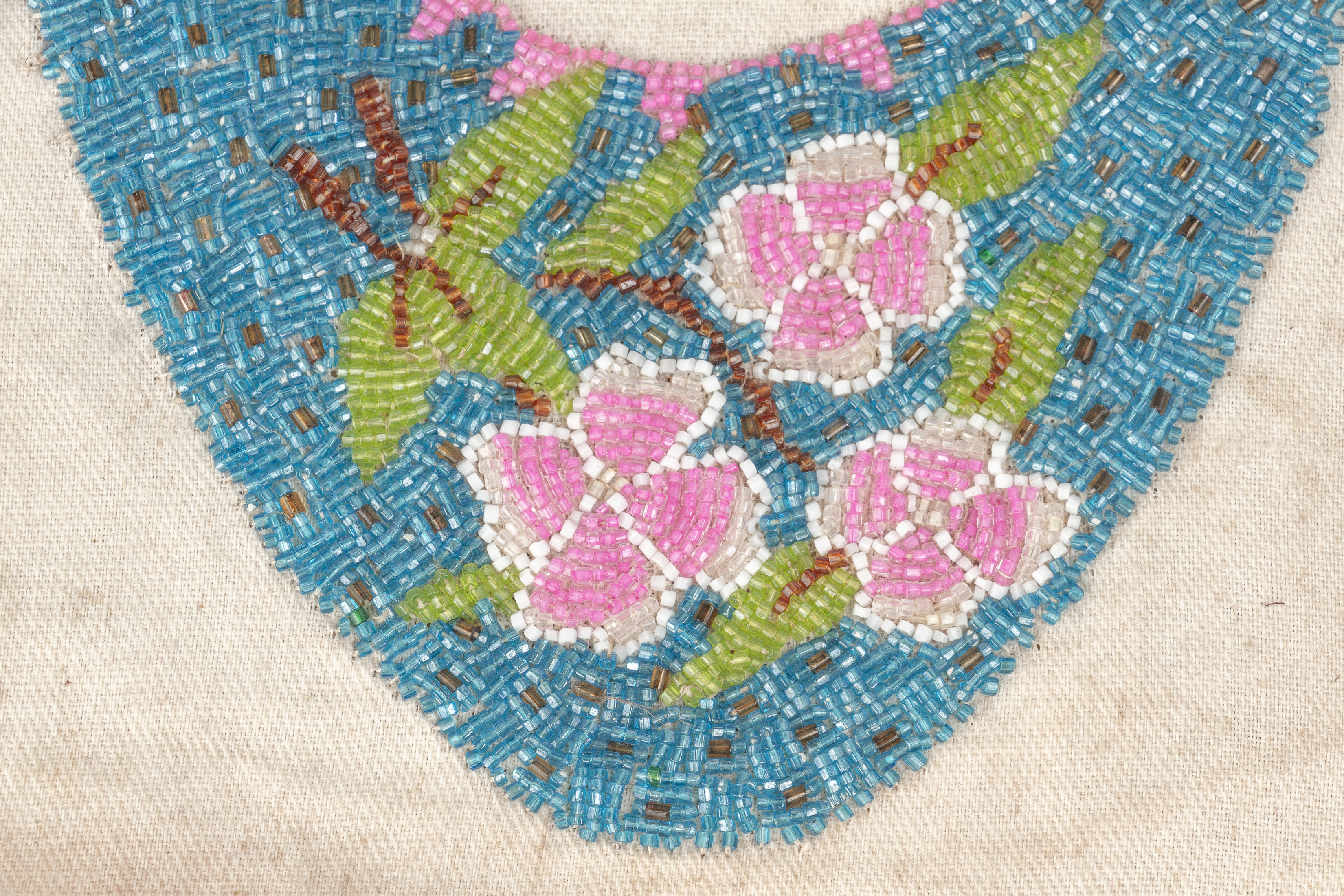 A PAIR OF BEADED SLIPPER PANELS - Image 2 of 3