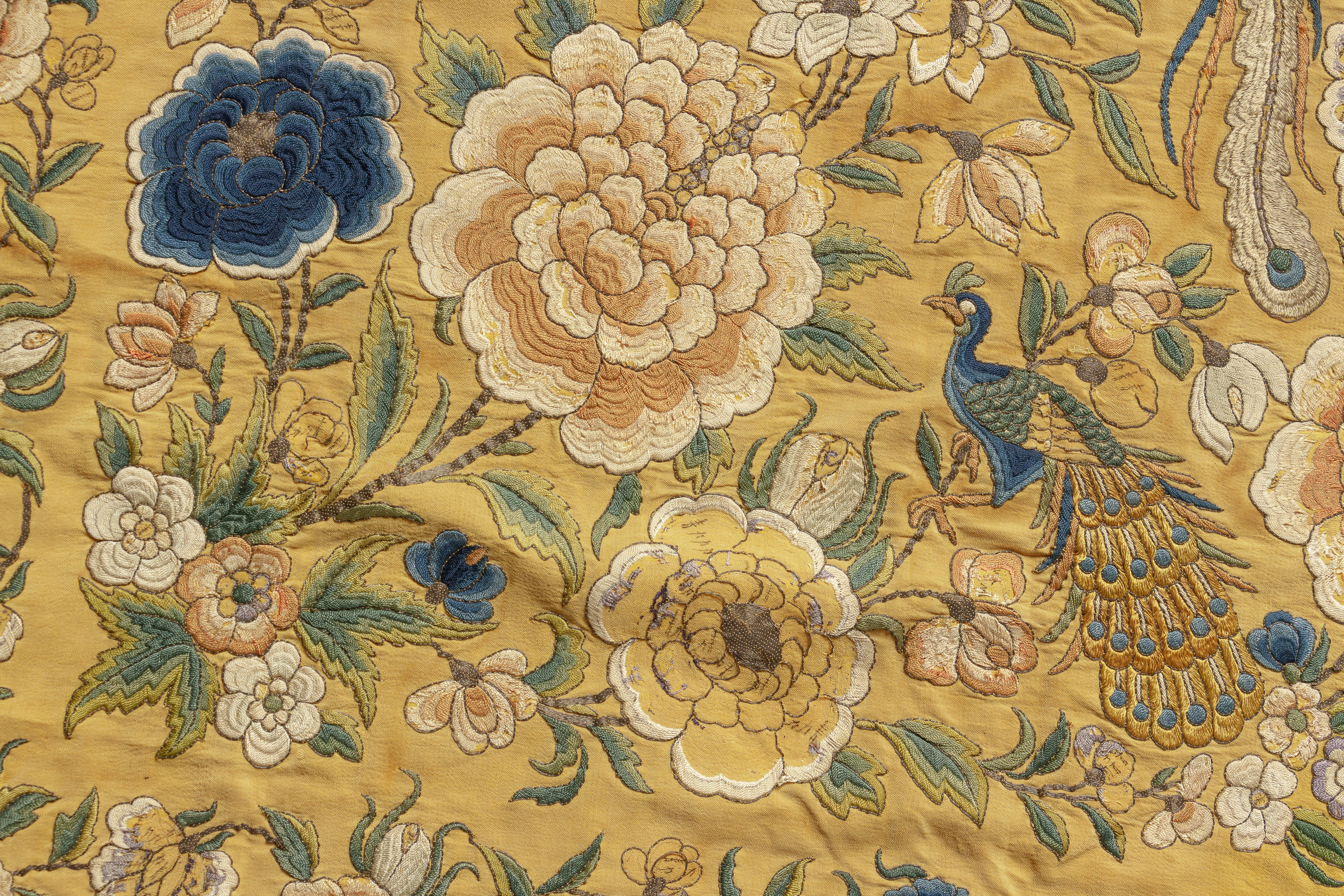 AN EMBROIDERED SILK TABLE COVER - Image 2 of 2