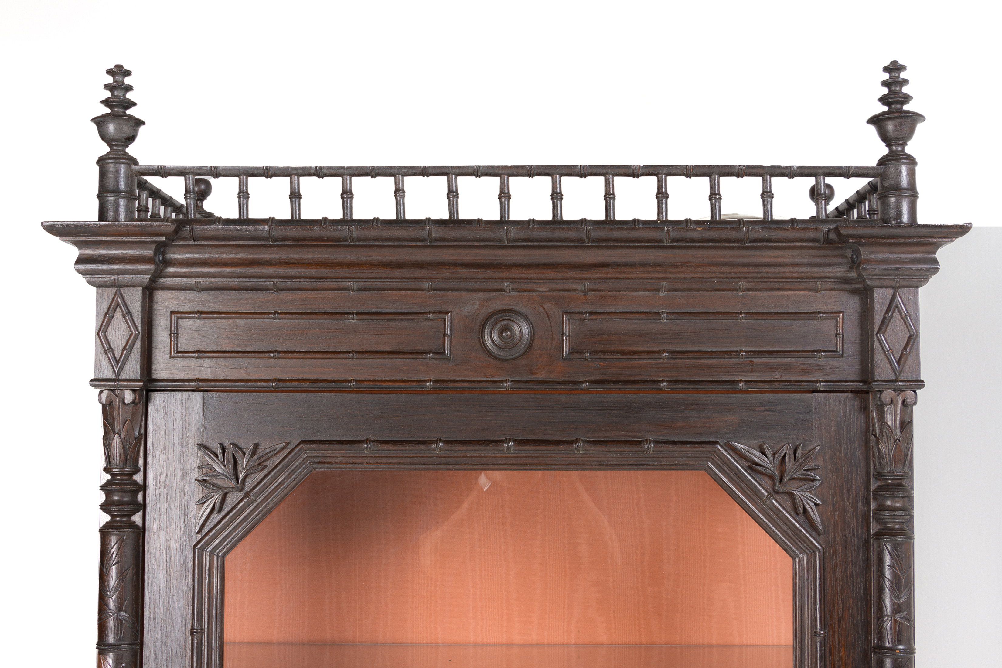 A CARVED AND GLAZED DISPLAY CABINET - Image 2 of 4