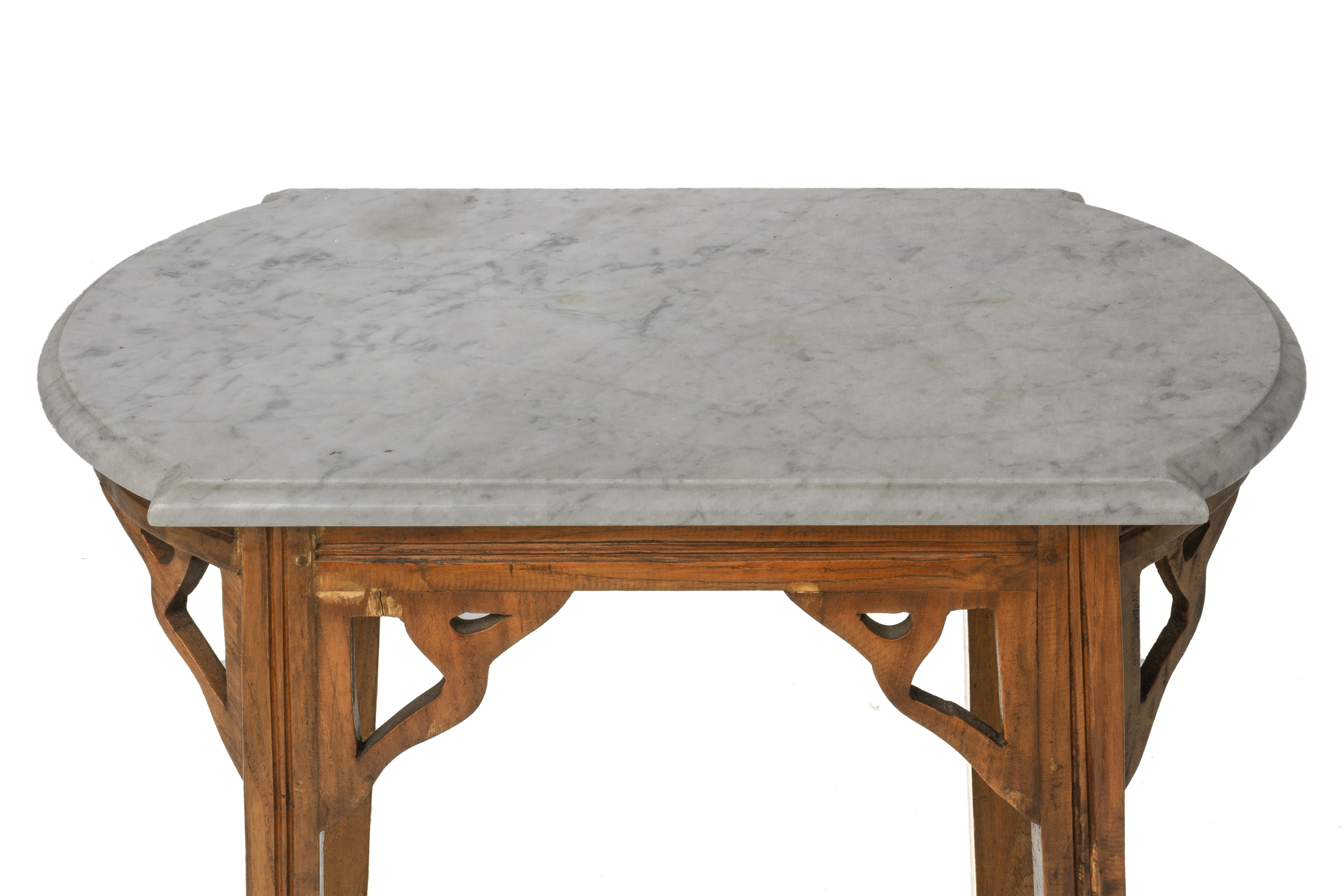 AN ART NOUVEAU STYLE MARBLE TOP SIDE TABLE - Image 3 of 4