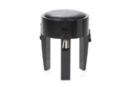 A CONTEMPORARY BLACK LACQUER STOOL