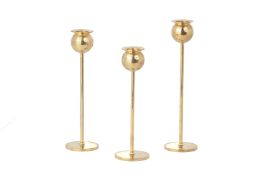 PIERRE FORSSELL FOR SKULTUNA - A SET OF BRASS CANDLESTICKS