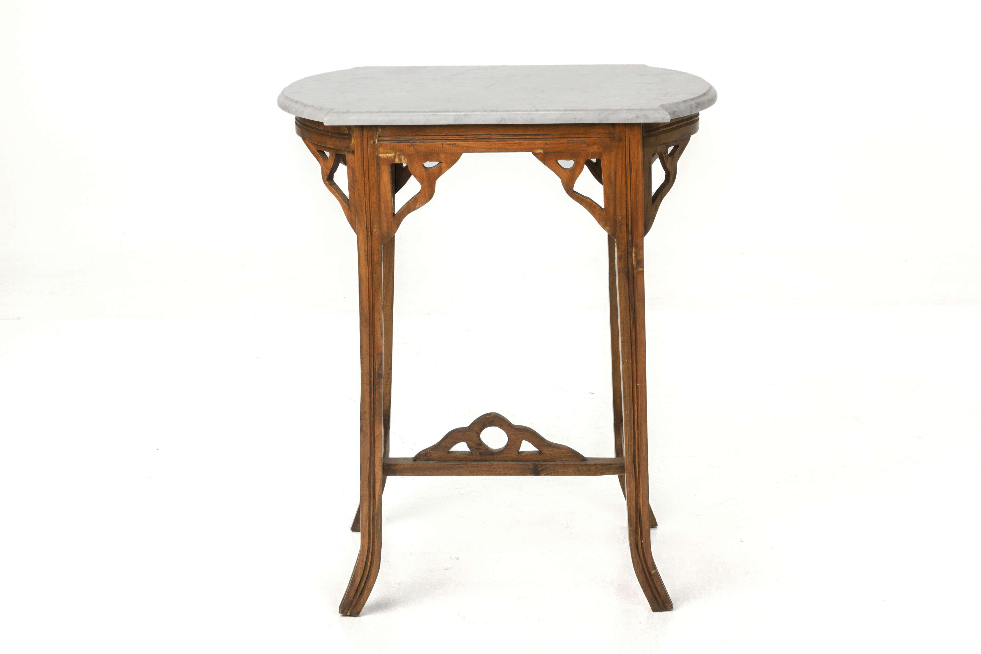 AN ART NOUVEAU STYLE MARBLE TOP SIDE TABLE - Image 2 of 4