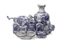 A GROUP OF RUSSIAN GZHEL BLUE AND WHITE PORCELAIN ITEMS