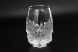 A LALIQUE CLEAR AND FROSTED GLASS HEDERA VASE