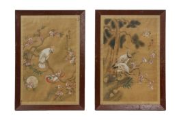 A PAIR OF CHINESE PAINTINGS OF BIRDS