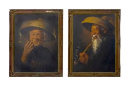 EASTMAN (20TH CENTURY) - TWO PORTRAITS OF CHINESE FIGURES
