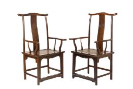 A PAIR OF JICHIMU 'OFFICIALS HAT' ARMCHAIRS