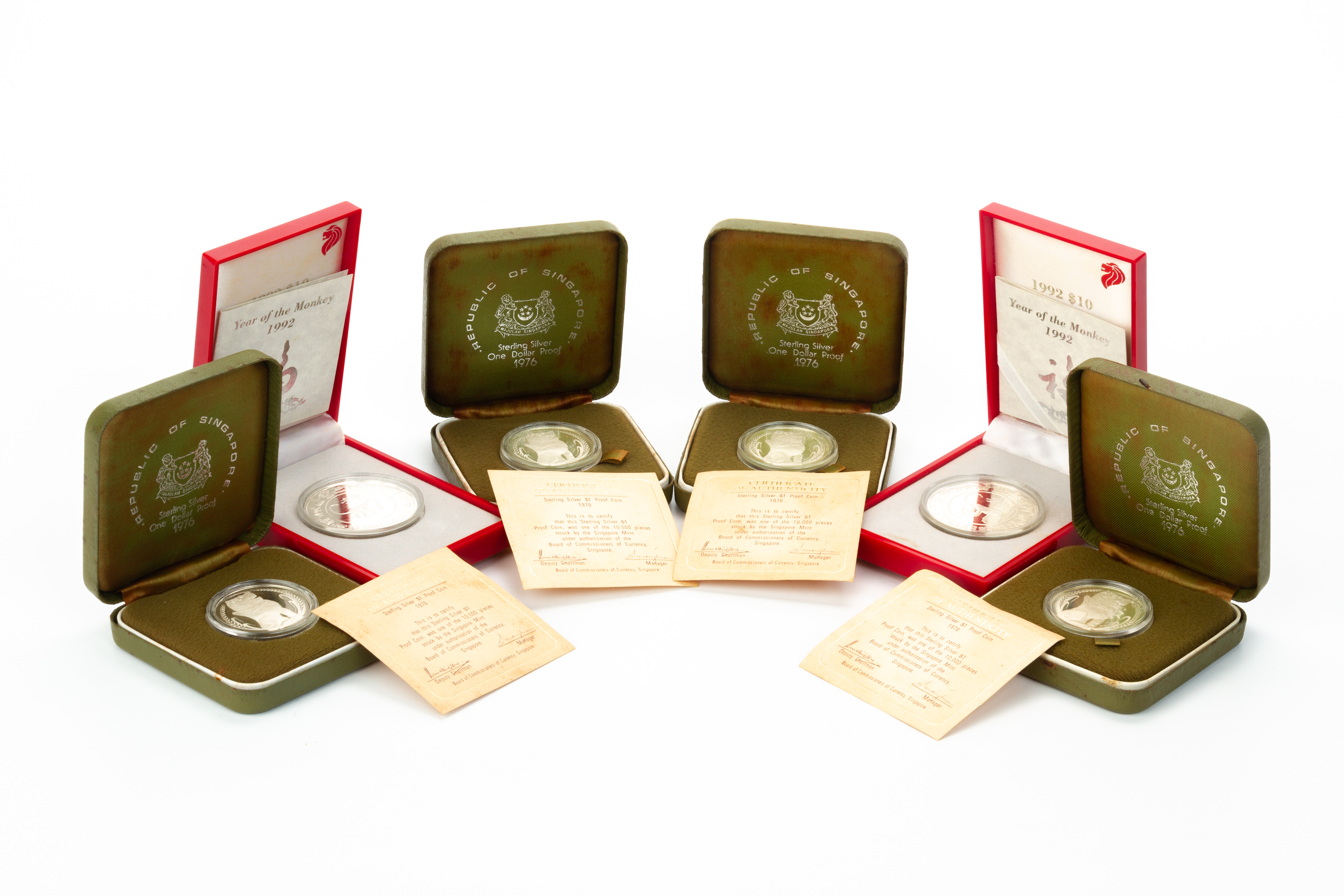 A GROUP OF SIX SINGAPORE SILVER PROOF COINS