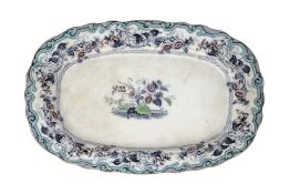 A VERY LARGE VICTORIAN OVAL MEAT DISH