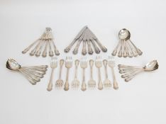 A PART SERVICE OF AMERICAN SILVER PLATED CUTLERY