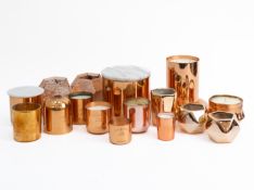 A GROUP OF TOM DIXON & OTHER COPPER AND COPPER EFFECT ITEMS