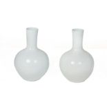 A PAIR OF WHITE PORCELAIN VASES