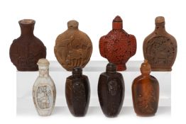A GROUP OF EIGHT ASSORTED SNUFF BOTTLES