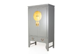 A GREY PAINTED CHINESE CABINET