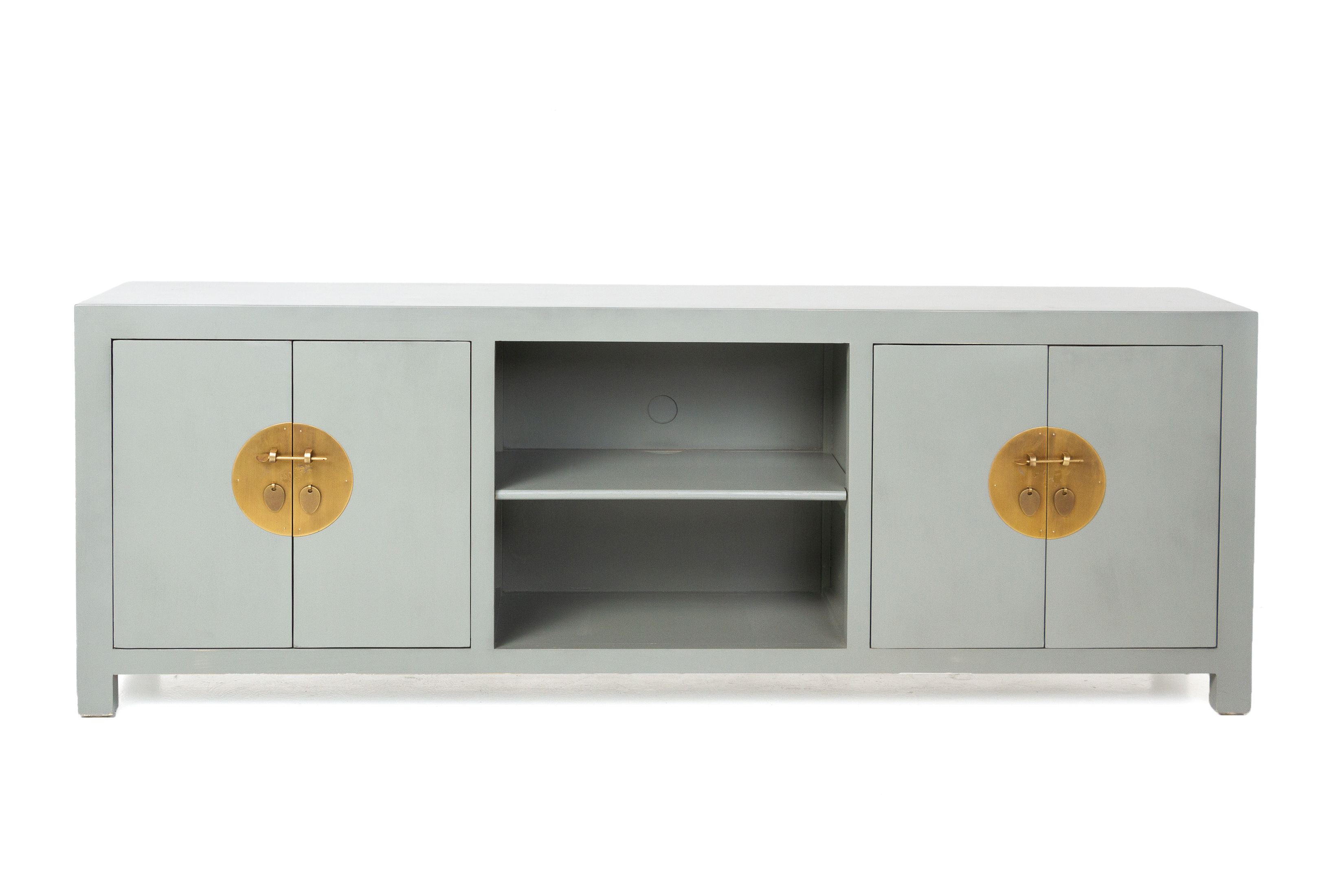 A GREY PAINTED TV CABINET - Image 2 of 8