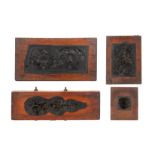 A GROUP OF FOUR CARVED WOOD GESSO MOULDS