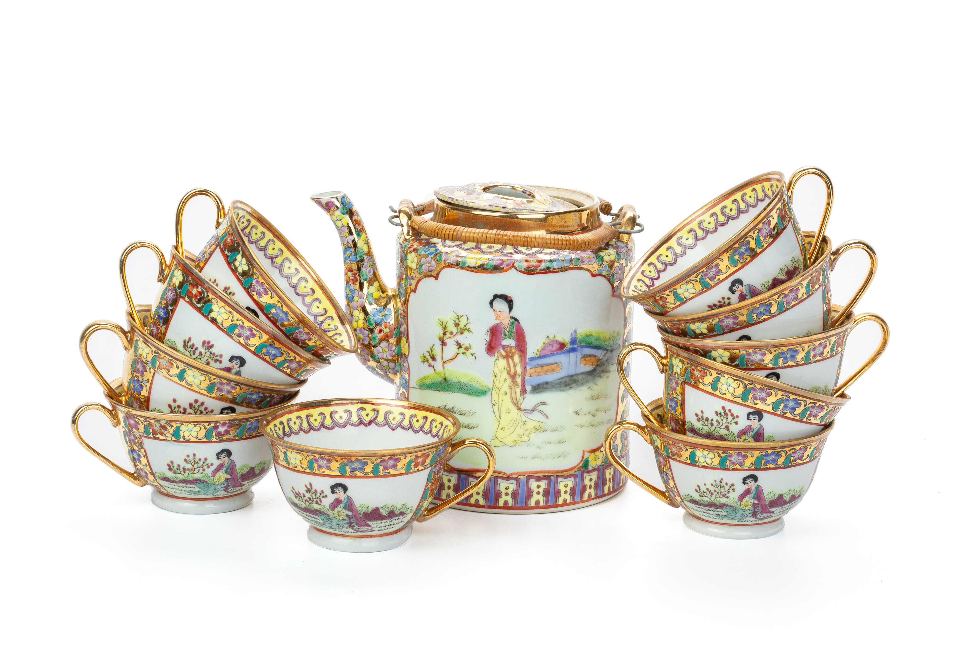 A CHINESE FAMILLE ROSE PORCELAIN TEA SERVICE - Image 3 of 3