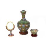 A GROUP OF CHINESE ENAMEL DECORATED ITEMS