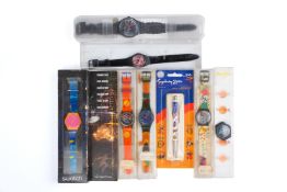 A QUANTITY OF SWATCH WATCHES