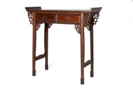 A ROSEWOOD ALTAR TABLE