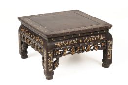 A SQUARE MOTHER OF PEARL INLAID LOW TABLE