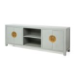 A GREY PAINTED TV CABINET