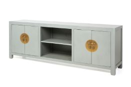 A GREY PAINTED TV CABINET