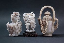A GROUP OF THREE CHINESE STONE CARVINGS