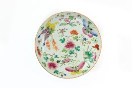 A FAMILLE ROSE BUTTERFLY DISH