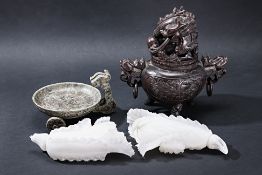 A GROUP OF FOUR CHINESE STONE CARVINGS