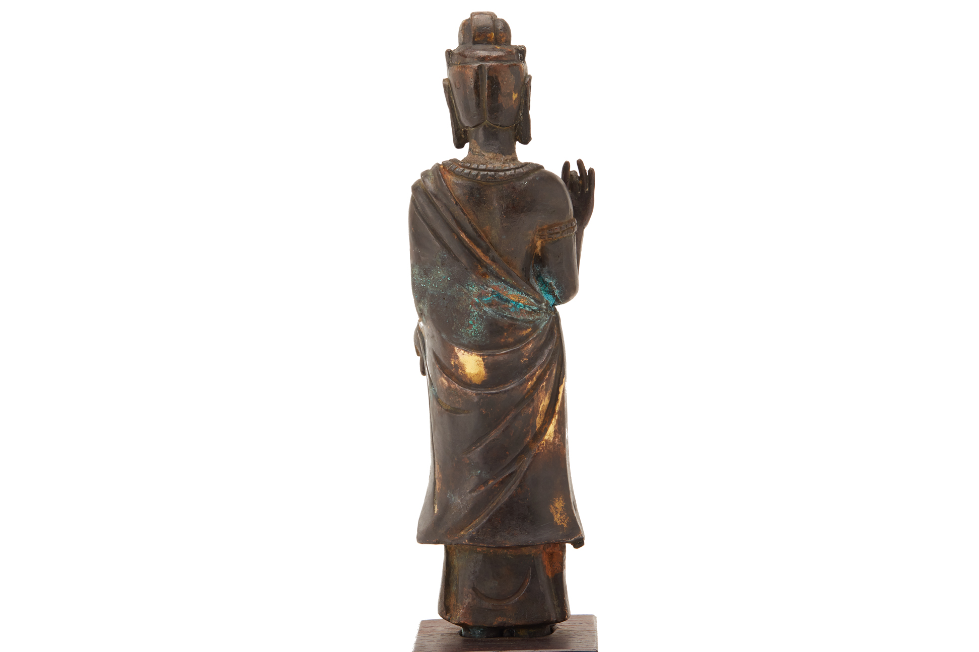 A BRONZE STANDING FIGURE OF BUDDHA - Image 3 of 3