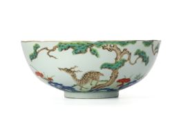 A FAMILLE ROSE PORCELAIN 'THREE FRIENDS' BOWL