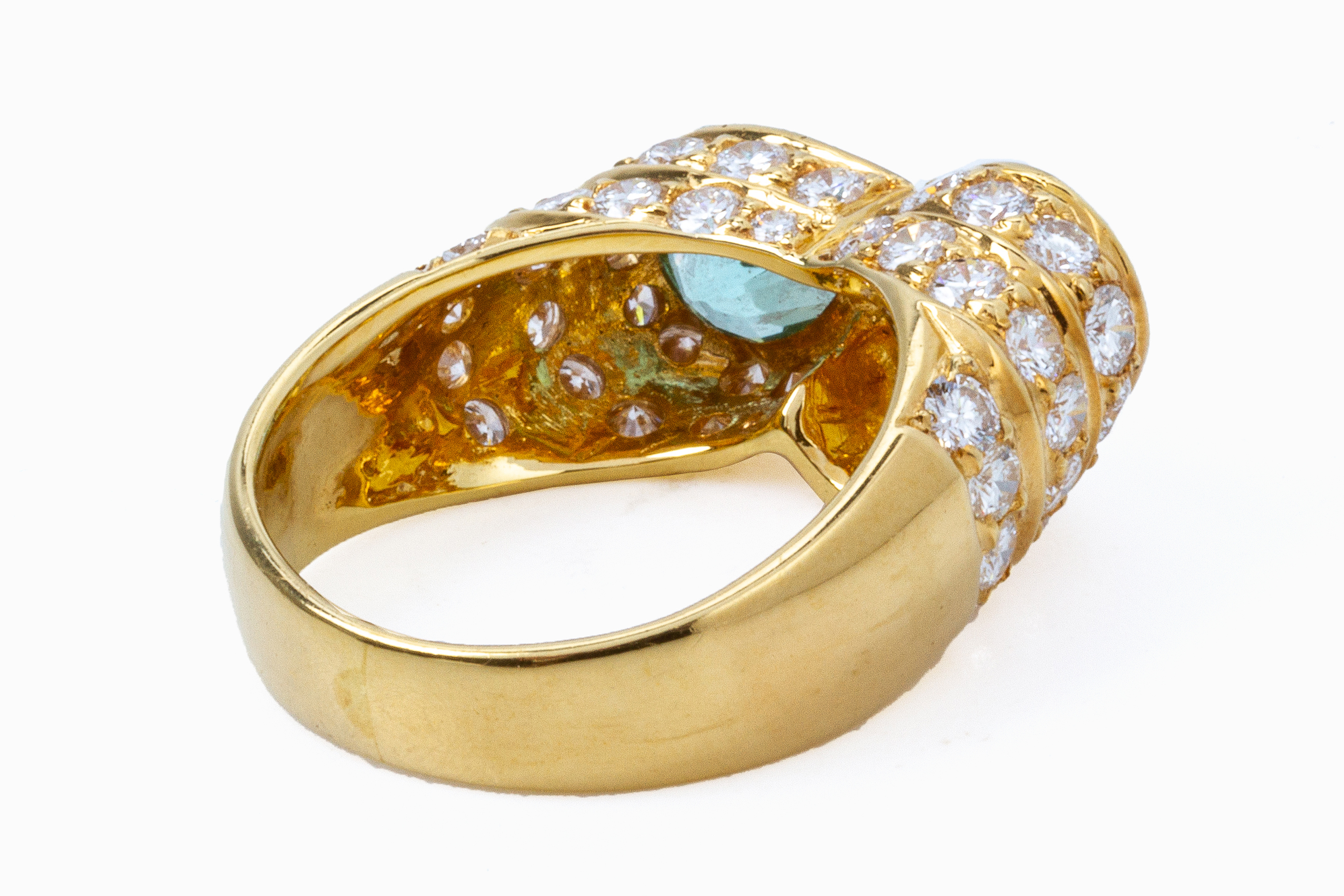 A CITRINE, DIAMOND AND BLUE STONE 'TOI ET MOI' RING - Image 4 of 4