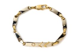 A TWO TONE DIAMOND AND GOLD BRACELET