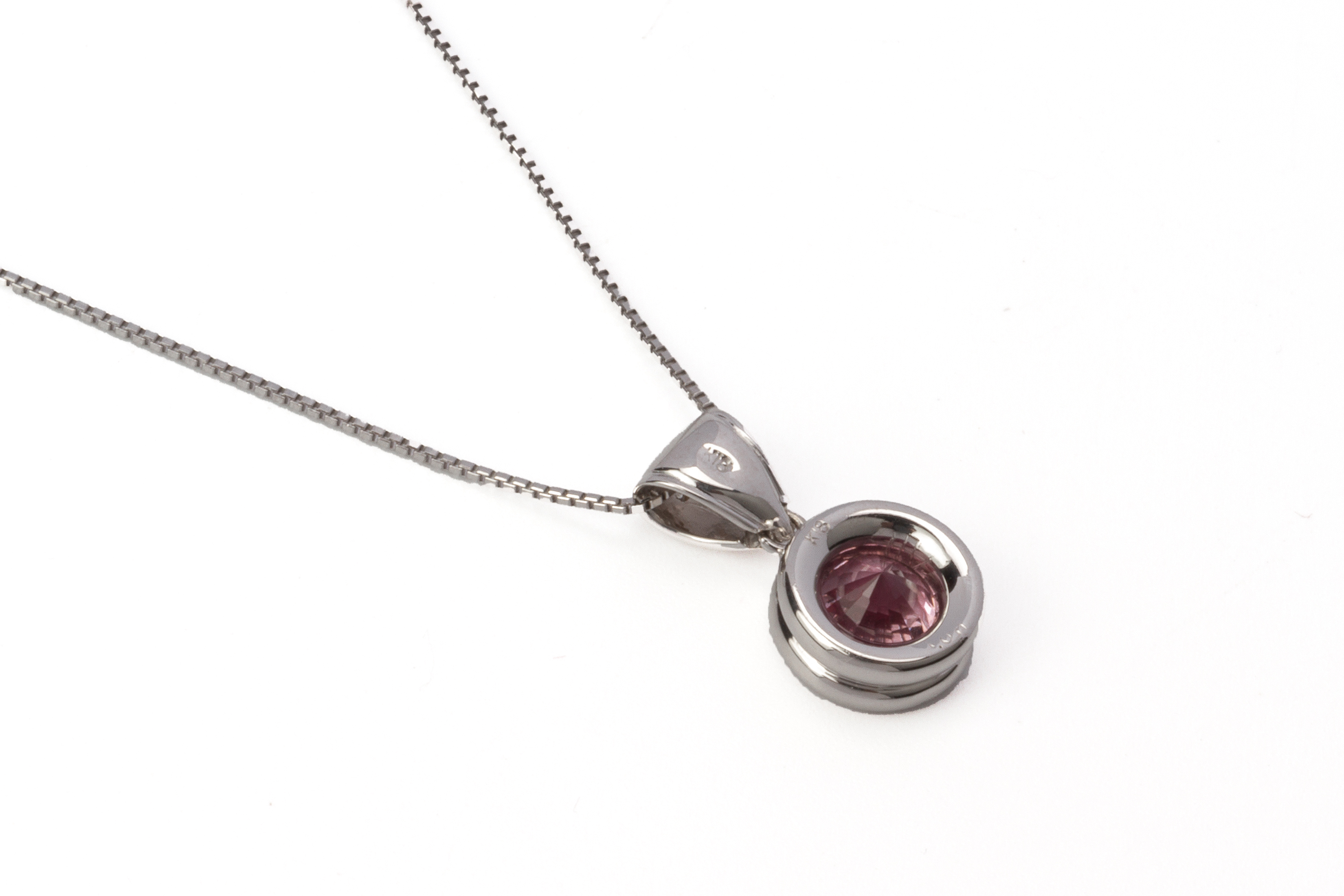 A PINK SPINEL AND DIAMOND PENDANT ON CHAIN - Image 3 of 4