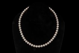AN AKOYA CULTURED PEARL SINGLE STRAND NECKLACE