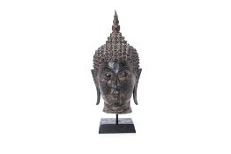 A SOUTHEAST ASIAN BRONZE BUDDHA HEAD