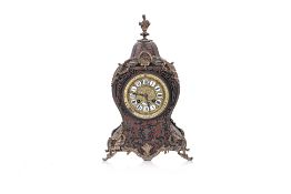 A FRENCH BOULLE MARQUETRY MANTEL CLOCK