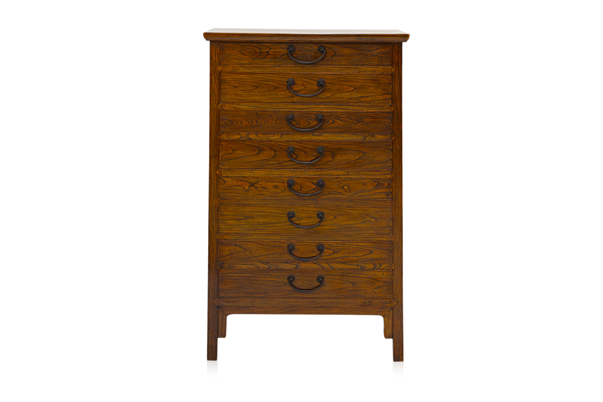 A CHINESE ELM CHEST OF EIGHT DRAWERS