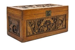 A CARVED CAMPHOR CHEST