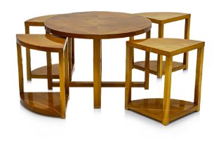 A SET OF HUGUES CHEVALIER NESTING COFFEE TABLES