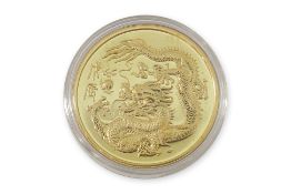 SINGAPORE 1988 YEAR OF THE DRAGON 100 SINGOLD COIN